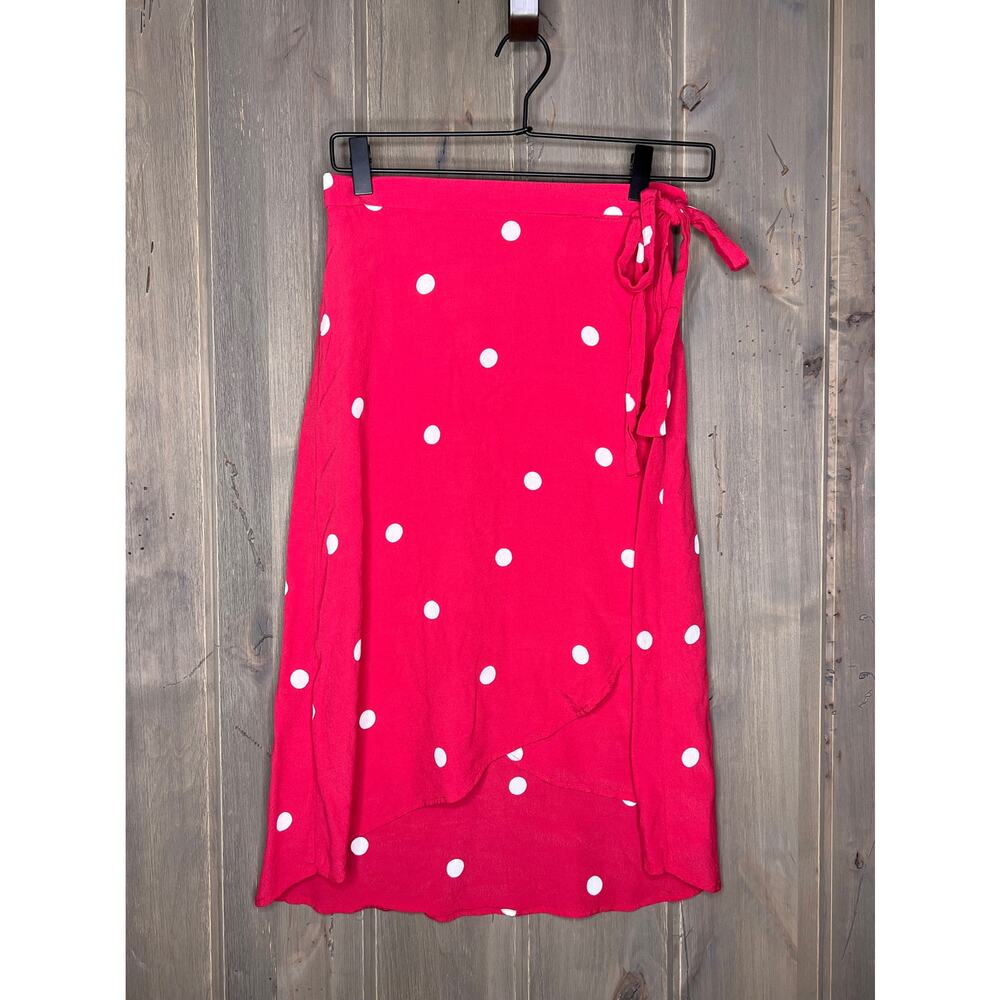 Loft wrap skirt red and white dots size 4 petites
